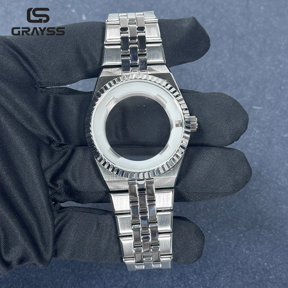 Caja de reloj mecánico automático Land de 40mm para miyota8215 ST1612, cristal de zafiro, parte trasera de cristal resistente al agua de 15atm