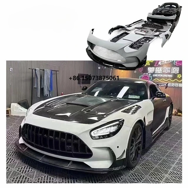 For GT GTS Upgrade Black Series Carbon Body Kit Front Rear Bumper Side Skirt Fender Spoiler Hood