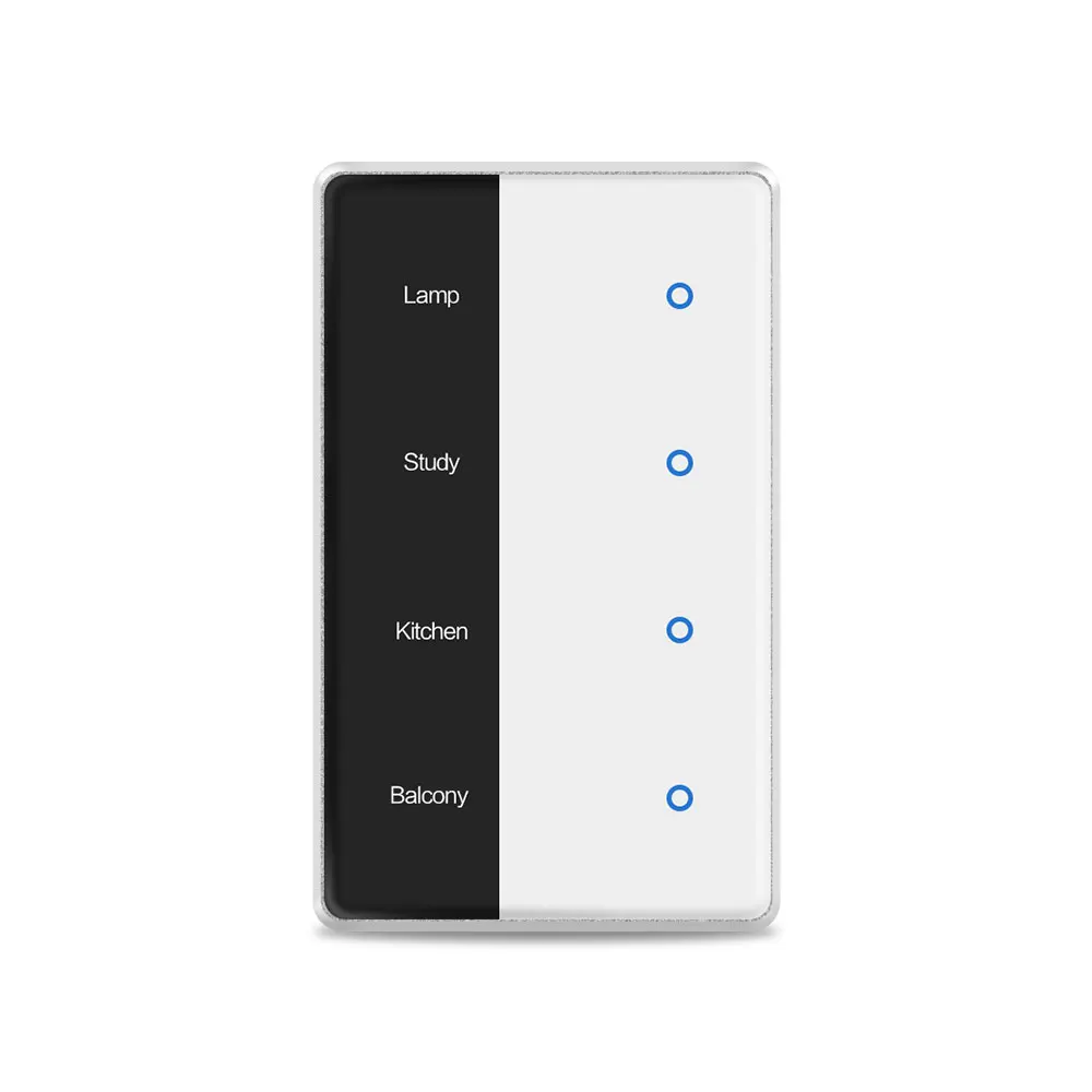 

Tuya Zigbee 4 Gang Smart Screen Switch with IR Remote Control Display Screen Light Touch Switch DIY Name Switch
