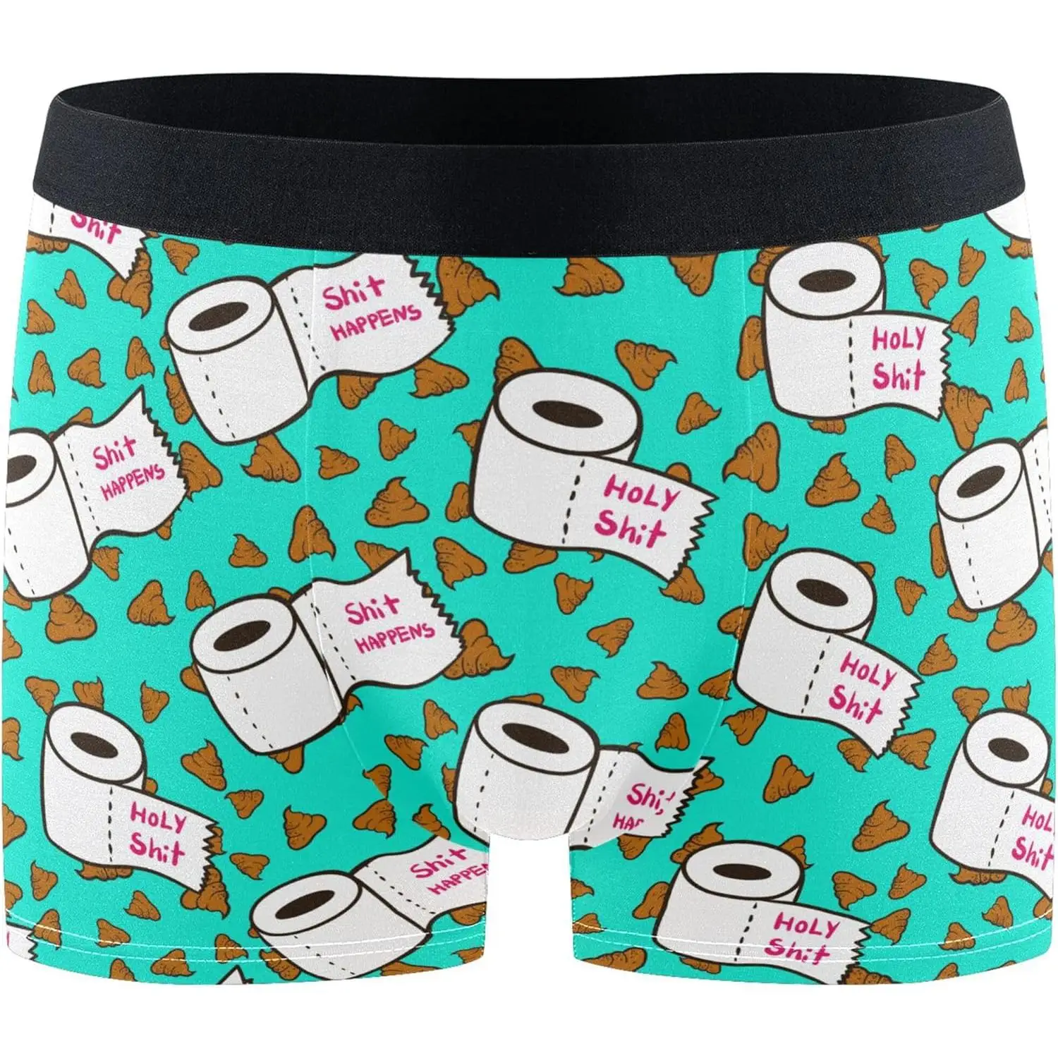 

Men's Boxer Briefs Funny Pattern Soft Breathable Underwear Stretch Waistband Rayon Underwear with Moisture-Wicking Fabric