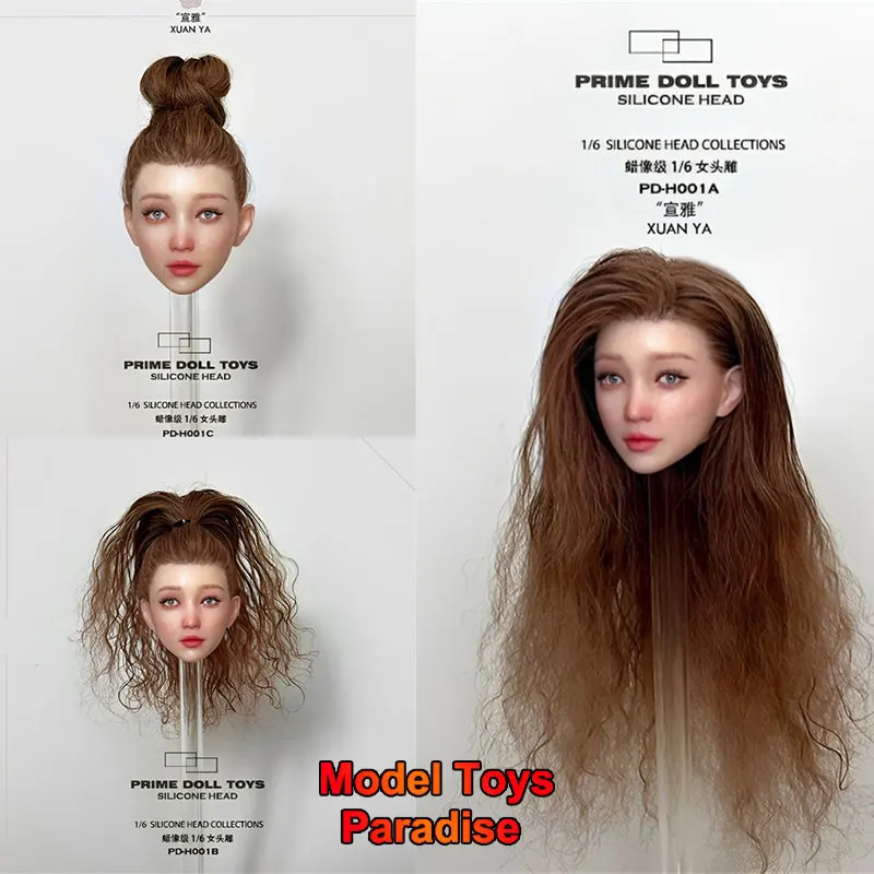 PDTOYS PD-H001 1/6 Women Soldier Head Sculpt Xuanya Hair Transplant Wax Level Head Carving Fit 12'' Action Figure Body