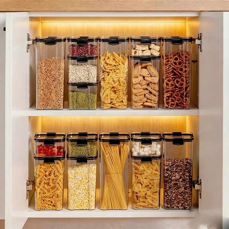Juego de Recipientes para Almacenamiento de Alimentos de 460/700/1300/1800 ML, Recipientes Transparentes Herméticos, Caja de Almacenamiento de Cocina, Recipientes para Alimentos