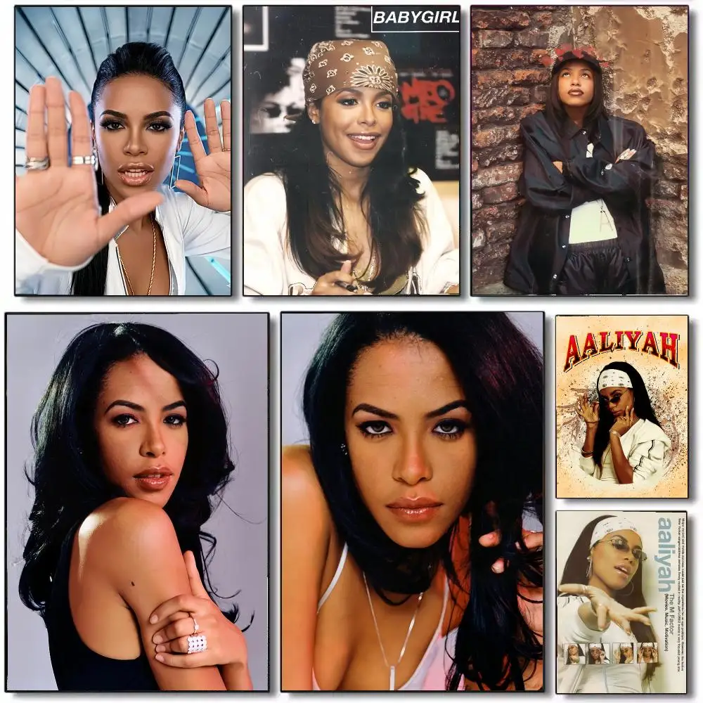Singer A- Aaliyah Poster Wall Art Printed Decor Sticker Stylish Home Gift for Living Room Bedroom Corridor Cafe