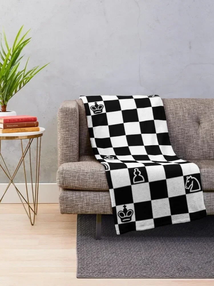 Chess Throw Blanket Flannel Fabric Luxury Designer bed plaid Blankets