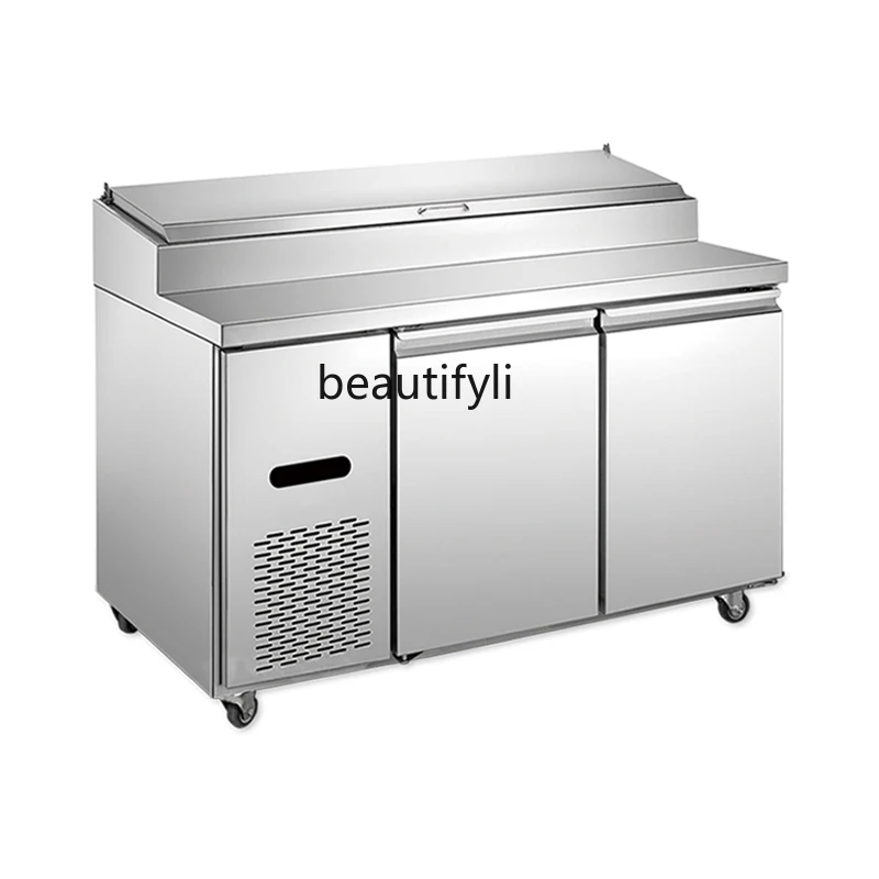 

Workbench Commercial Pizza Air-cooled Refrigerator Fresh Salad Freezer Kitchen Refrigerated Console