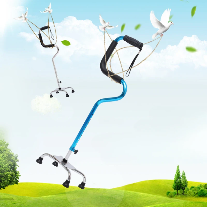 

Elderly people can assist in getting up with four legged crutches, aluminum alloy adjustable height, elderly people