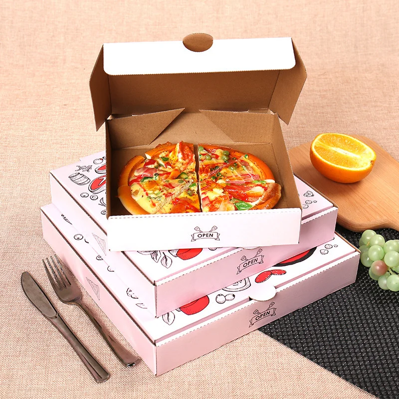 

Recycle Durable Rectangular Kraft Paper Pizza Box Corrugated Cardboard Packaging Boxes With Custom Logo Printed A383