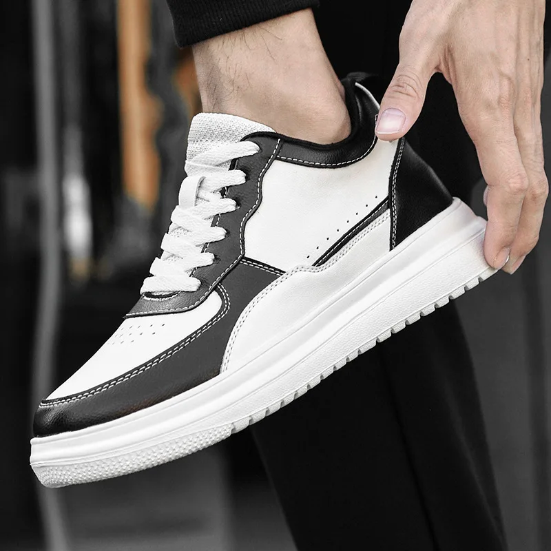 Spring Autumn Men's Shoes Leisure Sports Shoes Men Inner Heightening 4/6cm Simple Sneakers Youth Comfortable Elevator Shoes Male