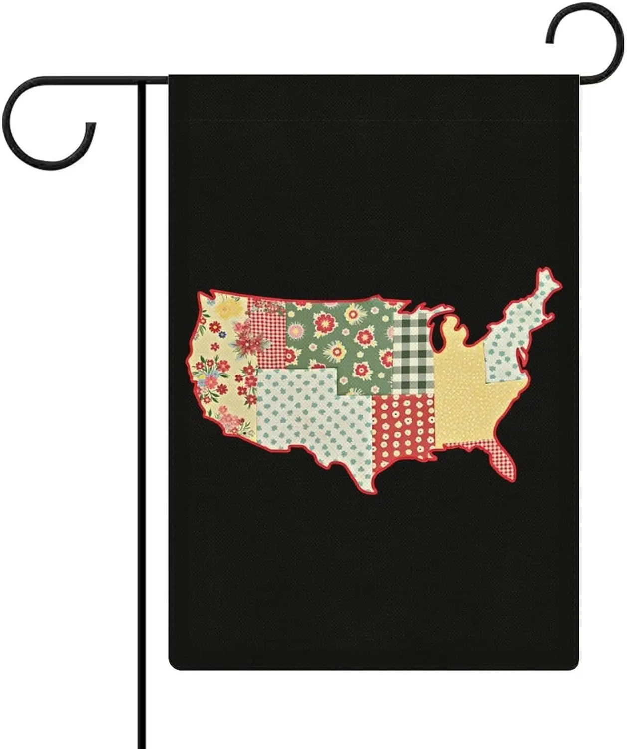 Vintage Quilted Patchwork Garden Flag 12x18 Inch Double Sided, Yard Flags for Seasonal Outside Outdoor Decoration AAS