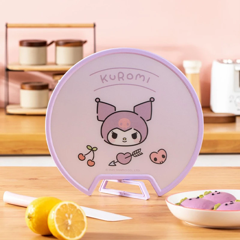 لوح تقطيع مستدير من سانريو كاواي كورومي للفتيات، مطبخ منزلي، لوح تقطيع فواكه وخضروات إبداعي جميل يمكن أن يقف بشكل مستقيم #5