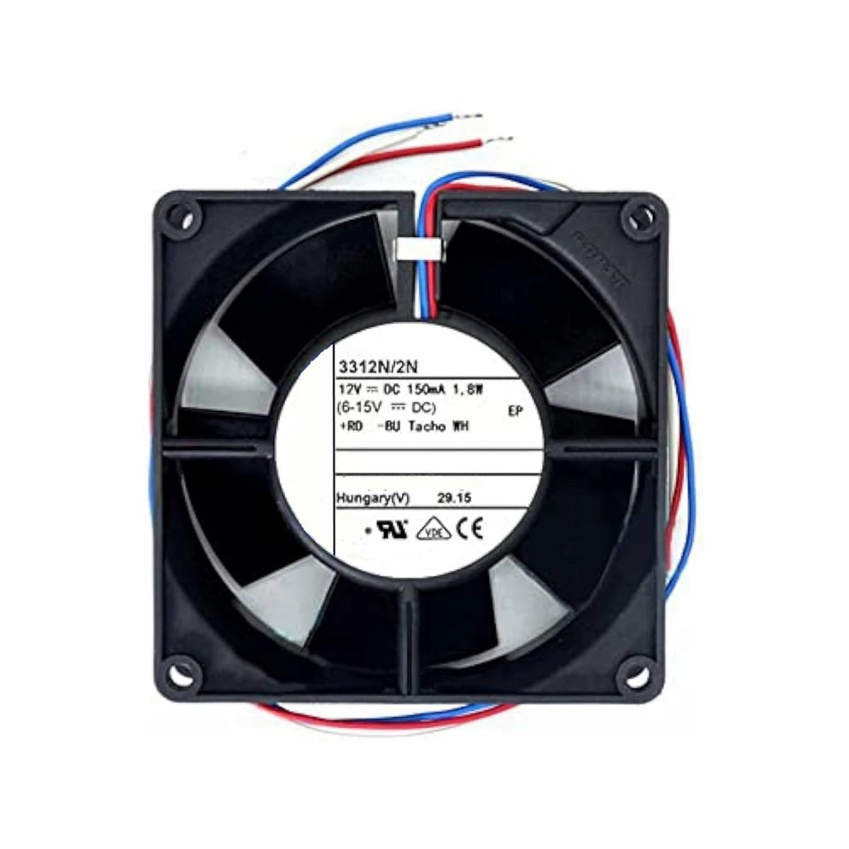 

3312N/2N DC 12V 150mA 1.8W 2650RPM 9cm 9238 92*92*38MM 3-Wire Cooling Fan