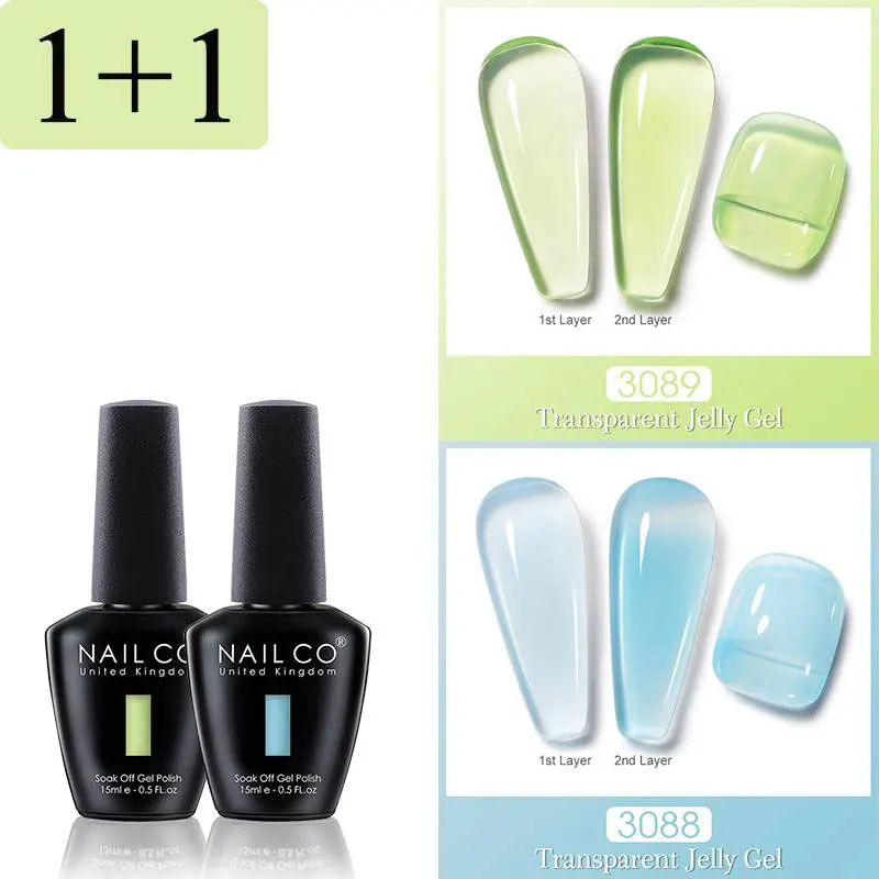 NAILCO 15 مللي 2 قطعة/المجموعة هلام اللون UV جل طلاء الأظافر الألوان الوردية شبه شفافة فيرنيس مسمار الفن DIY مانيكير نقع قبالة Esmalte #4