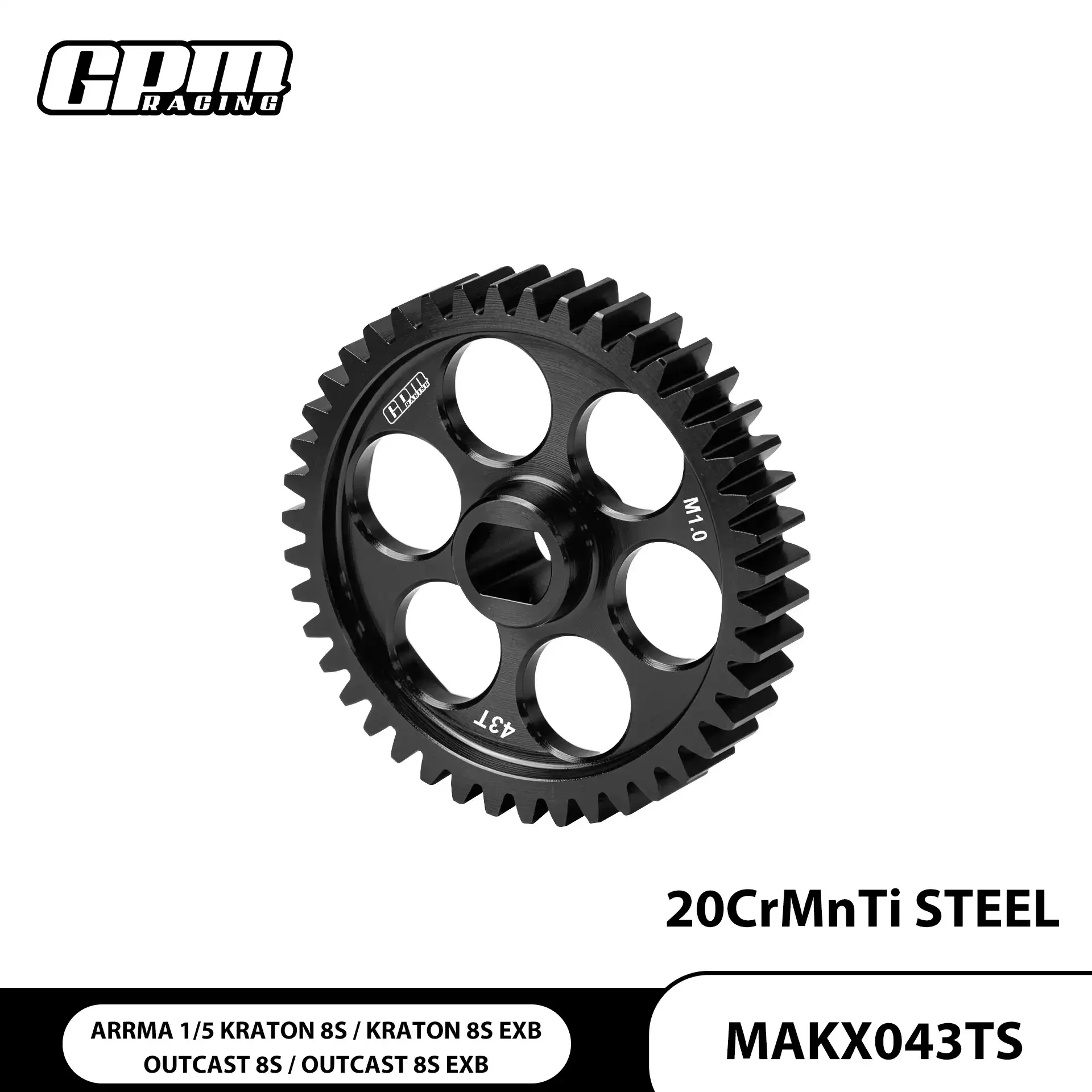 ARRMA 1/5 Scale Large Drift 8S Mid-Carbon Alloy Steel Large Gears 39T/43T/47T (1.0 Module)