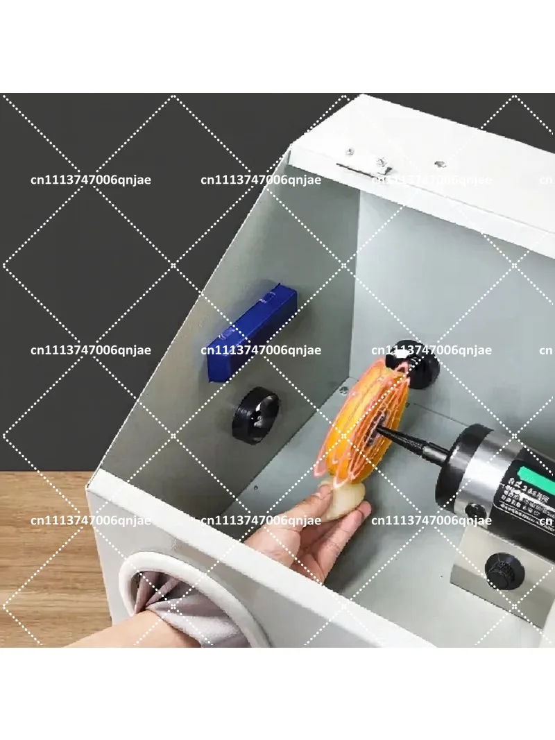 Small Desktop Grinding & Polishing All-in-One Machine with Dust Box Cover, Jewelry Metal Polisher Cloth Wheel