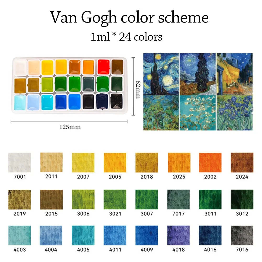 24 Colors Watercolors Paint Set Plastic Professional Color Matching Solid Pigment Quick-dry Easy To Smudge Acuarela Pigments