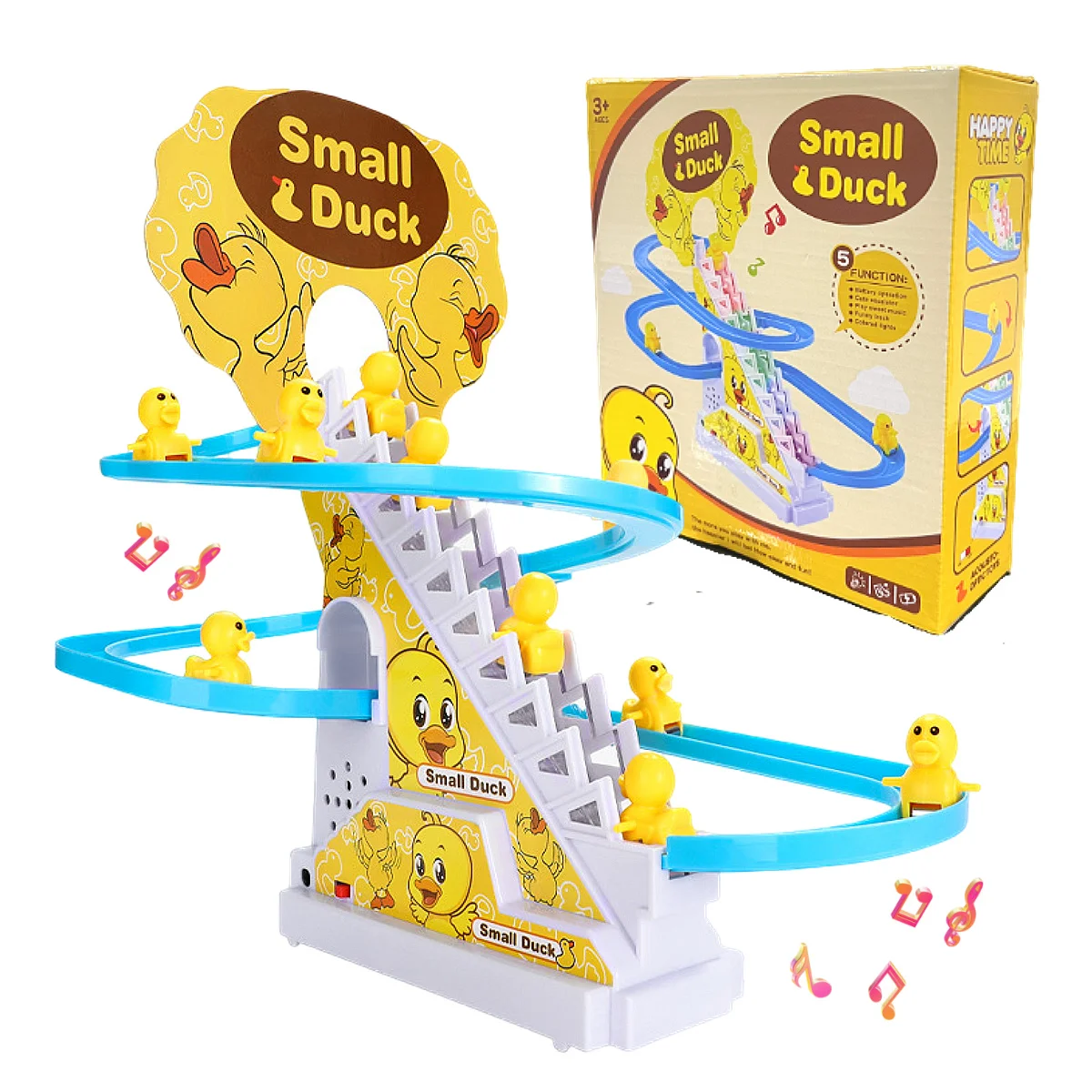 

Ducky Climbing Stairs Toy with Lights And Music, Track Slide for Kids, Fun And Cute Raceway Toy, Perfect for Birthday Gifts