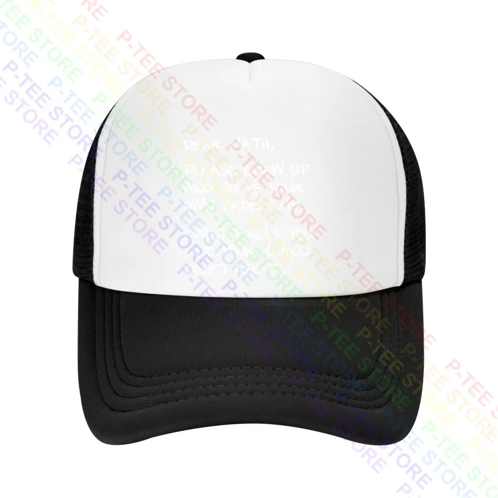 Dear Math Solve Your Own Problems Math Comic Joke College Baseball Cap Snapback Caps Knitted Bucket Hat