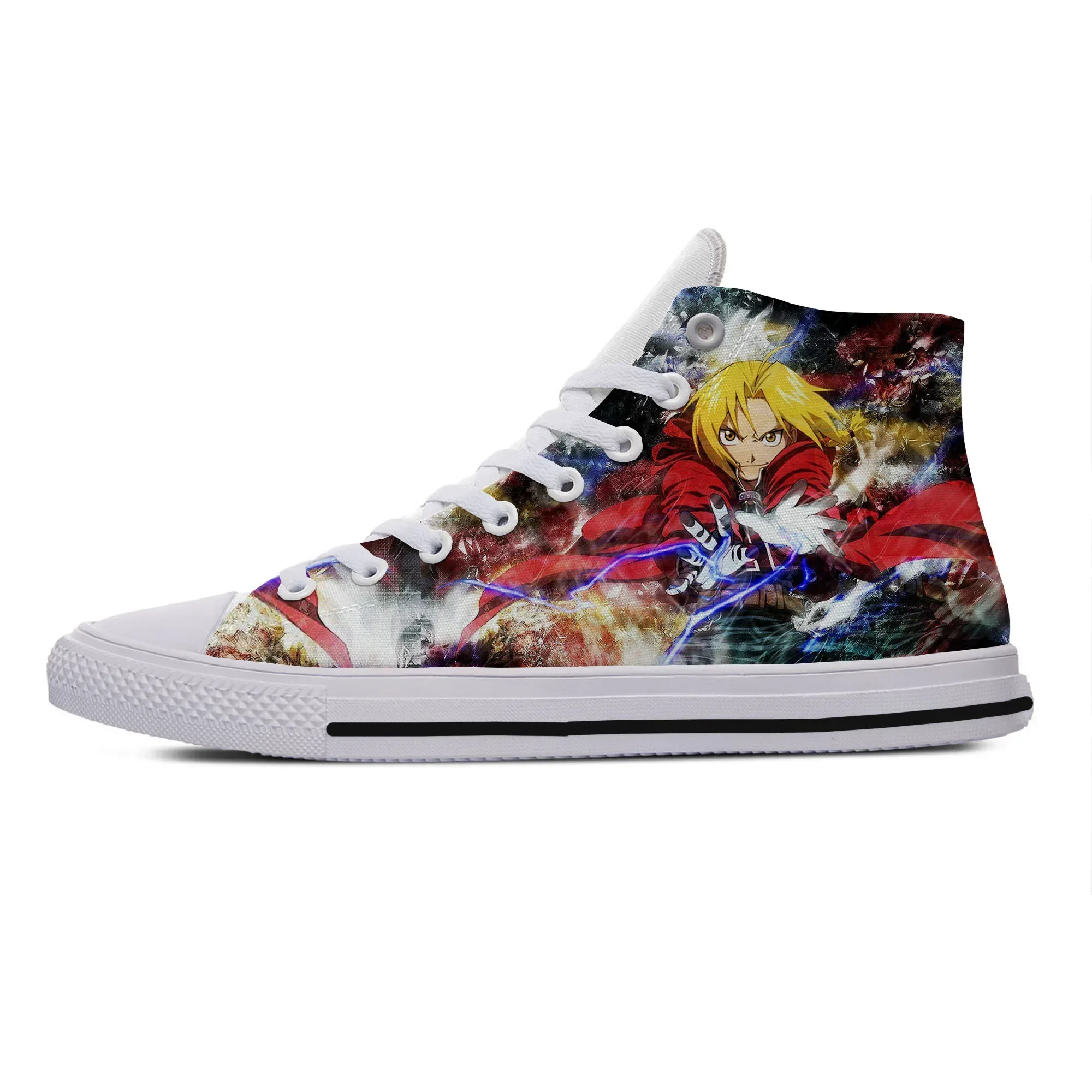 

Hot Summer Cool Fashion Funny High Quality Handiness Casual Shoes Men Women Anime Fullmetal Alchemist Brotherhood High-Top Shoes