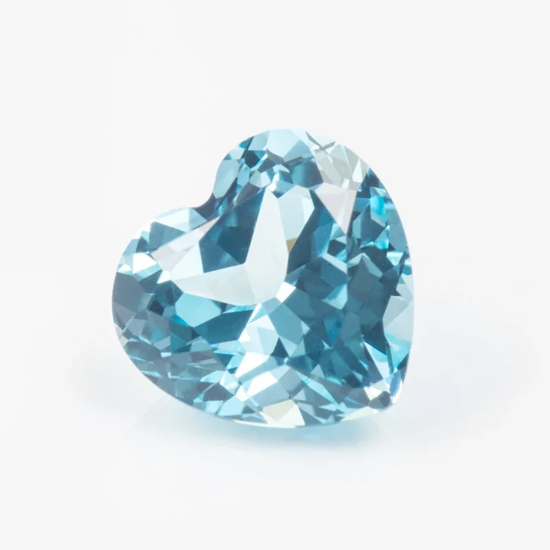 Lab Grown Sapphire Heart Shape Aquamarine Color For Charms Jewelry Making DIY Ring Necklace Earrings Materials Certificate