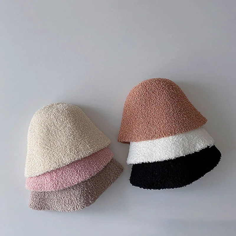 Gorro de pescador de estilo pijo para niños y niñas, accesorios para niños, gorro de cúpula redondo, cálido, invierno