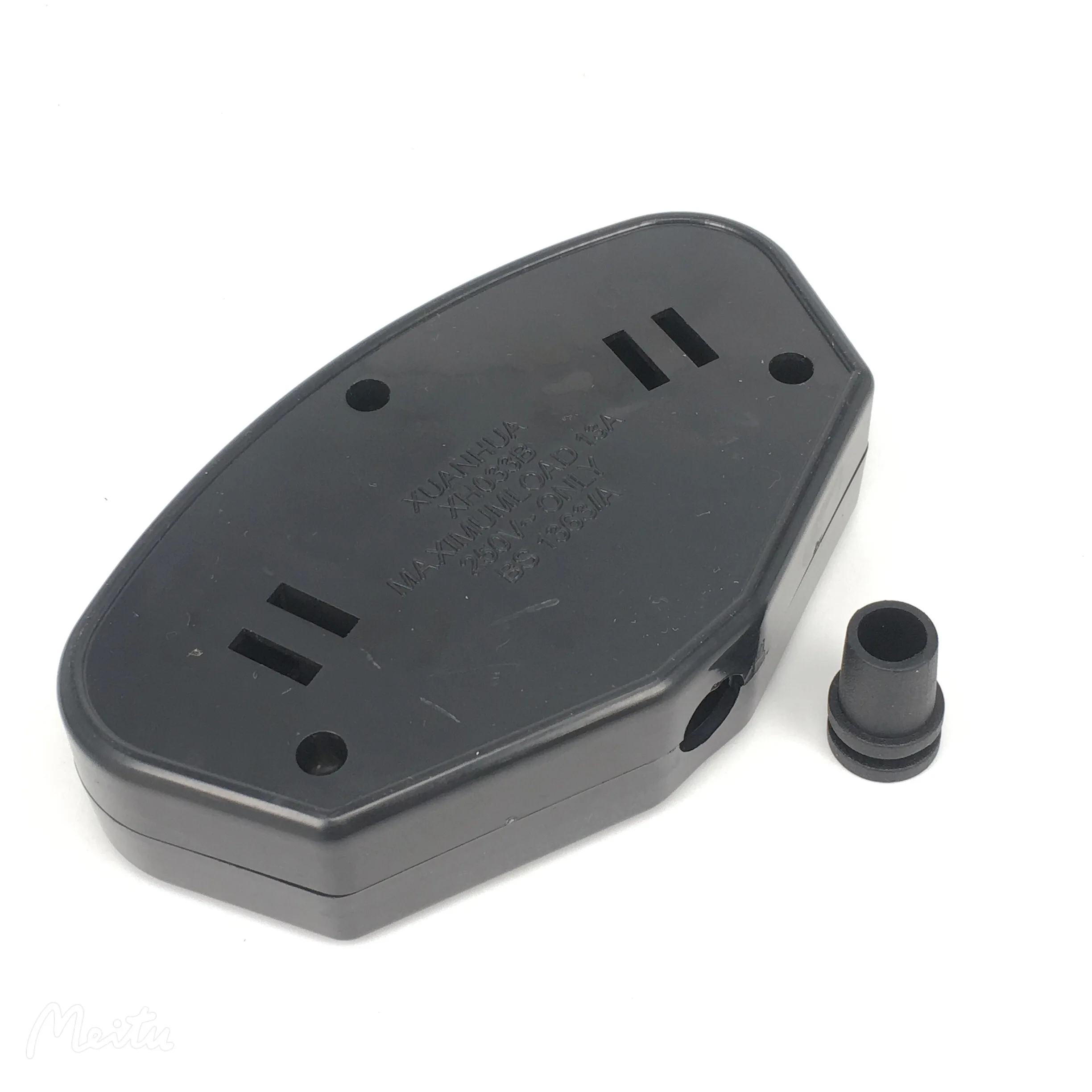 Bolantedz 2 Ways UK Standard Detachable Female Socket 13A British Power Cord Rewirable Connector 2 Outlet Socket