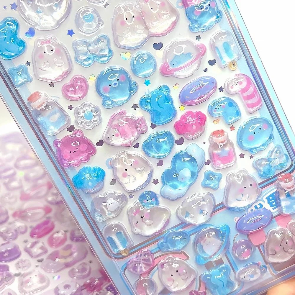 

1 лист наклеек Kawaii 3D с рельефным изображением десертов и еды, милые декоративные стикеры для ноутбуков, бутылок для воды, чехлов для телефонов, для творчества своими руками