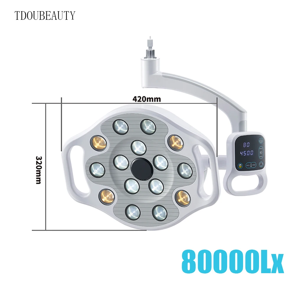 

TDOUBEAUTY 80000Lux Surgical Light Dental Clinic Chair-mounted Shadowless Lamp 15 Bulbs Oral Therapy Light