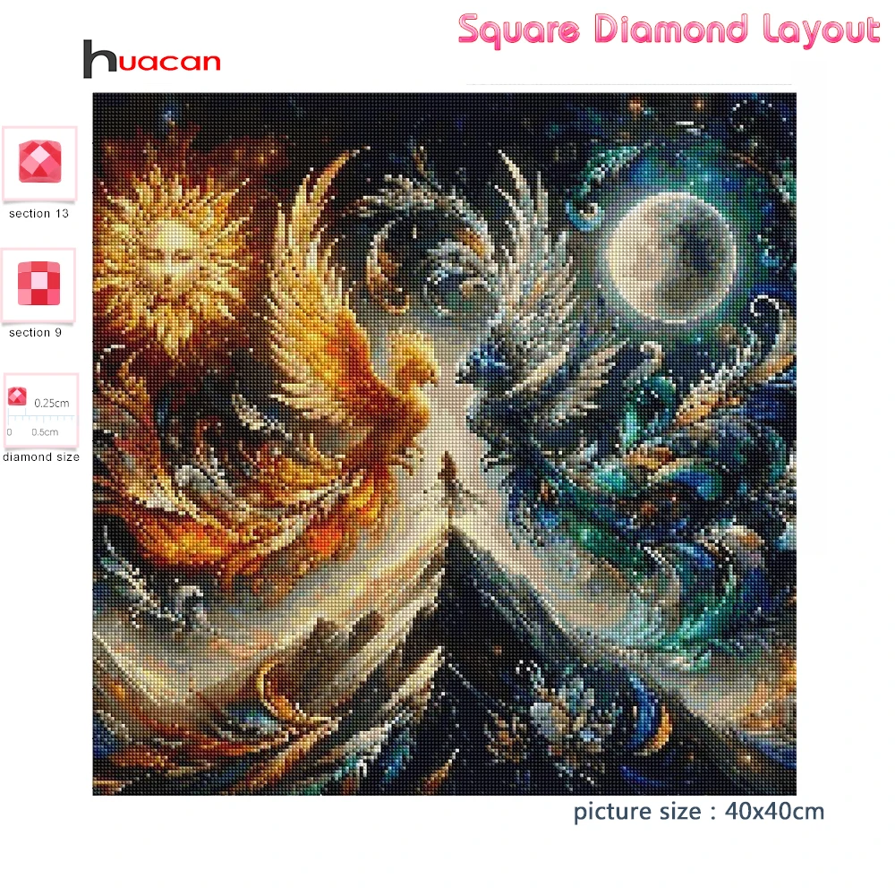 Huacan 5D Diamond Painting New Arrivals Phoenix Fantasy Embroidery Mosaic Animal Landscape Home Decor