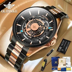 OUPINKE 3206 Men's Watch Top Luxury 3D Sky Eye Skeleton Sapphire Mirror Men's Automatic Mechanical Watch Brand Waterproof Watch