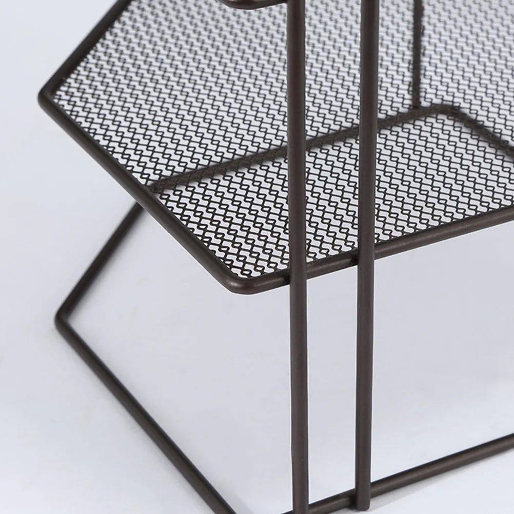 

1pc Kitchen Condiment Storage Rack Black Triangle Iron Craft Shelf Corner Rack For Spice Organizing Multifunctional Space Saving