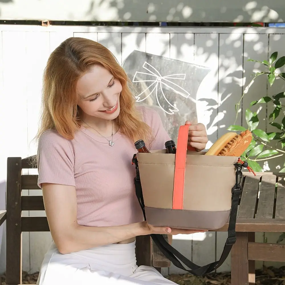 With Handle Lunch Box Bag Thickened Adjustable Straps Food Thermal Tote Reusable Waterproof Insulated Storage Pouch Women