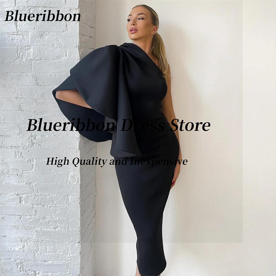 

Blueribbon Simple Mermaid Dresses for Special Occasion One Shoulder Long Sleeve Prom Dress Birthday Party Saudi Evening Gowns