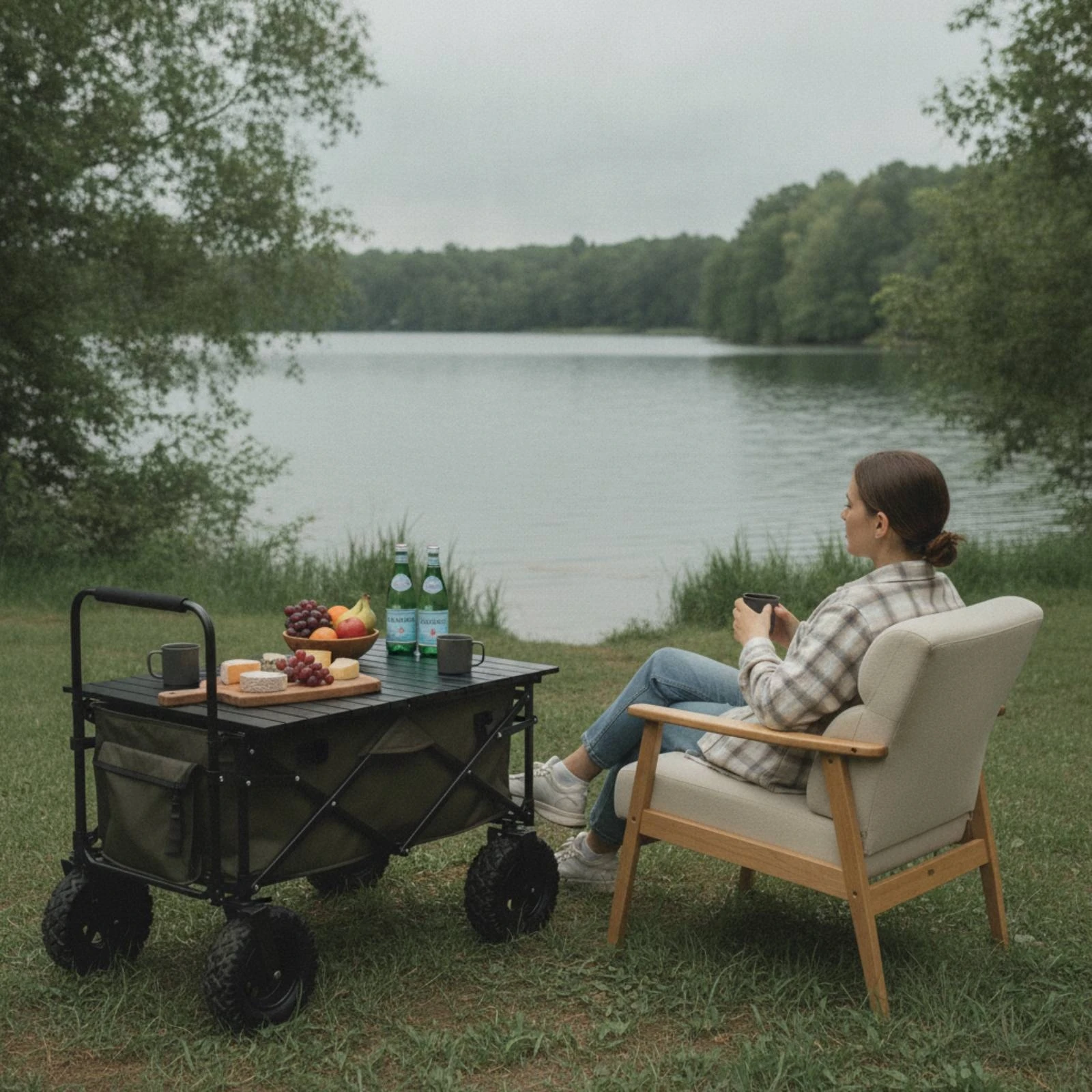 عربة قابلة للطي مع طاولة، عربة - مراجعة Folding Picnic Table وسعره