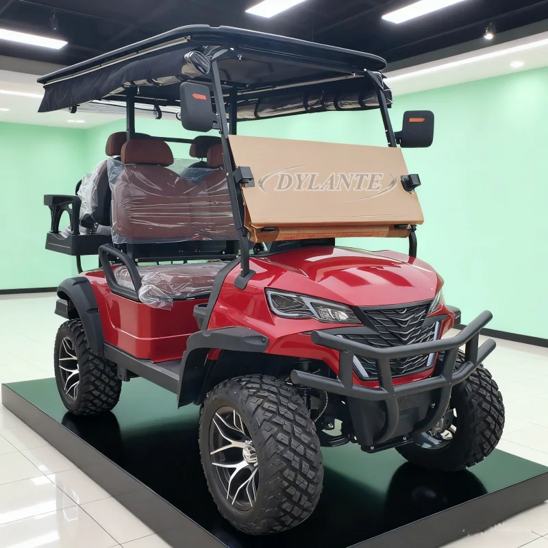 

Заводская 4-местная тележка для гольфа по индивидуальному заказу, оснащен двигателем переменного тока мощностью 5 кВт, подходящая для охоты по бездорожью, поддерживает источник питания от солнечной энергии