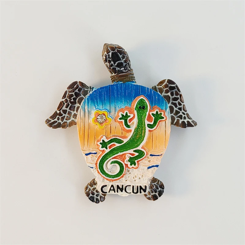 Mexico，cancun，sea turtle，3D Stereoscopic，Tourism Souvenirs，Resin painting，Decoration home，Refrigerator magnets ﻿