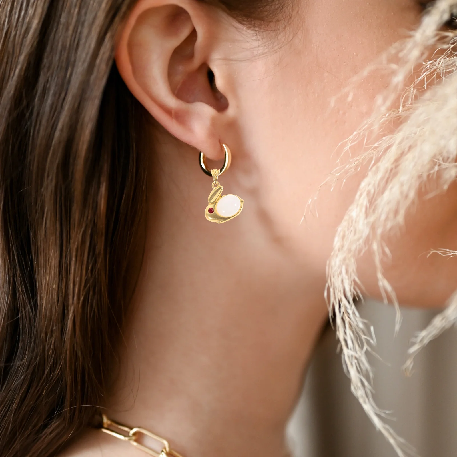 

5Pcs Rabbit Charms Pendants Crystal Bunny Shape DIY Jewelry Accessories Bracelet Necklace Keychain Easter Jewelry Decors