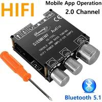 YS-T50L Bluetooth Amplifier HiFi Channel 2.0 Bass Amp 3.5mm Active Speakers for Home Sound Systems Supporting APP Operation