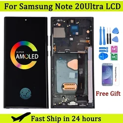 AMOLED For Samsung Note 20 Ultra SM-N985F/DS LCD Display Touch Screen Fro Note 20 Ultra 5G SM-N986B/DS LCD Display With Frame