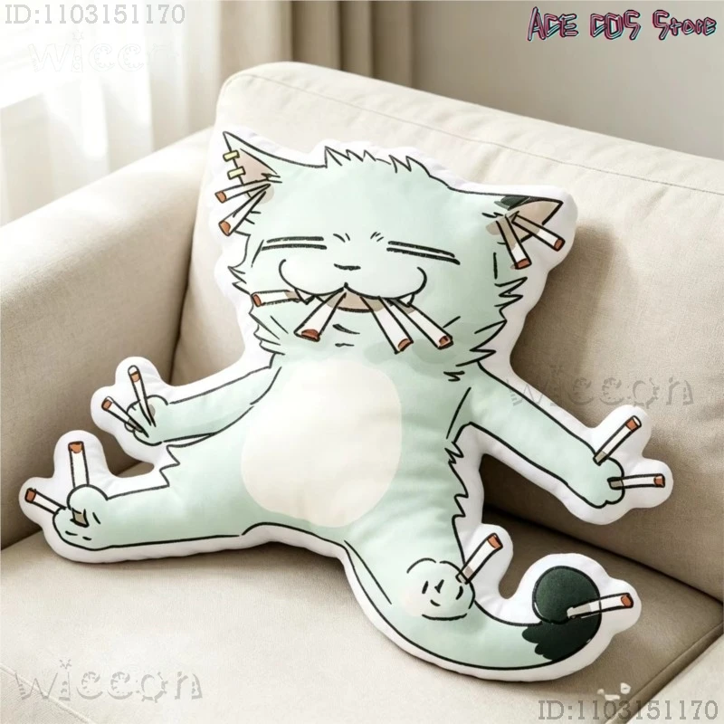 Cosplays Chainsmoker Cat Yaniko Satou 40cm Throw Pillow – Decorative Cushion Halloween Home Sofa Bed Gift - view 3
