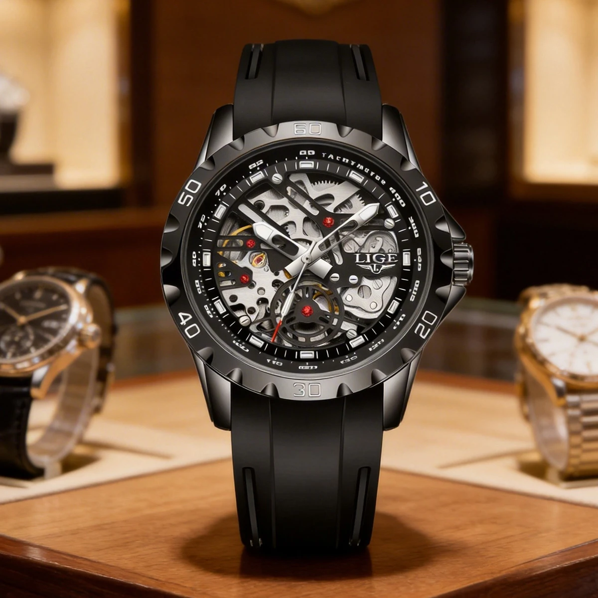 LIGE Top Luxus Automatikuhr für Herren, mechanische Uhren, Herren Sportuhr, wasserdicht, Edelstahl Herrenuhr, Reloj Hombre