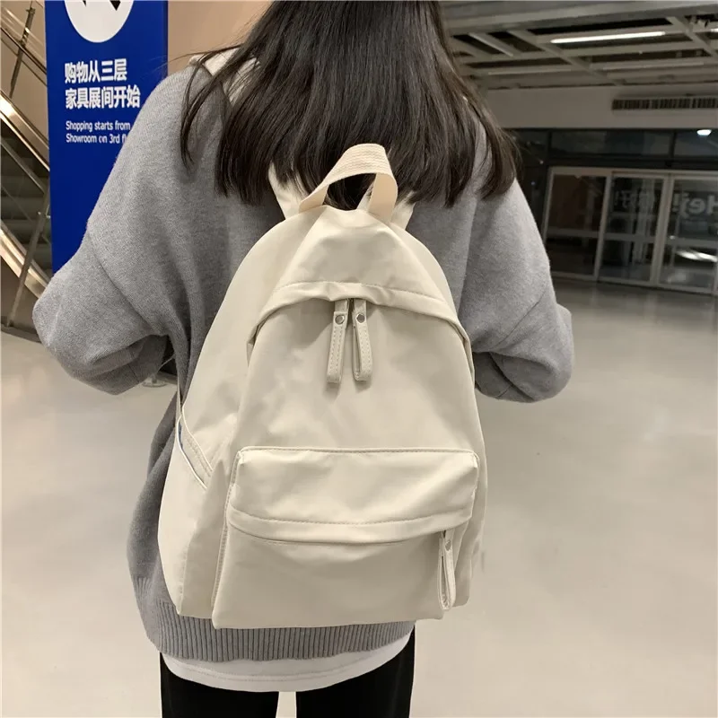 New Arrival Women\'s Fashion Women Large Capacity University Backpack Cute Girls\' Travel Backpack Cool Trendy Solid Color Package