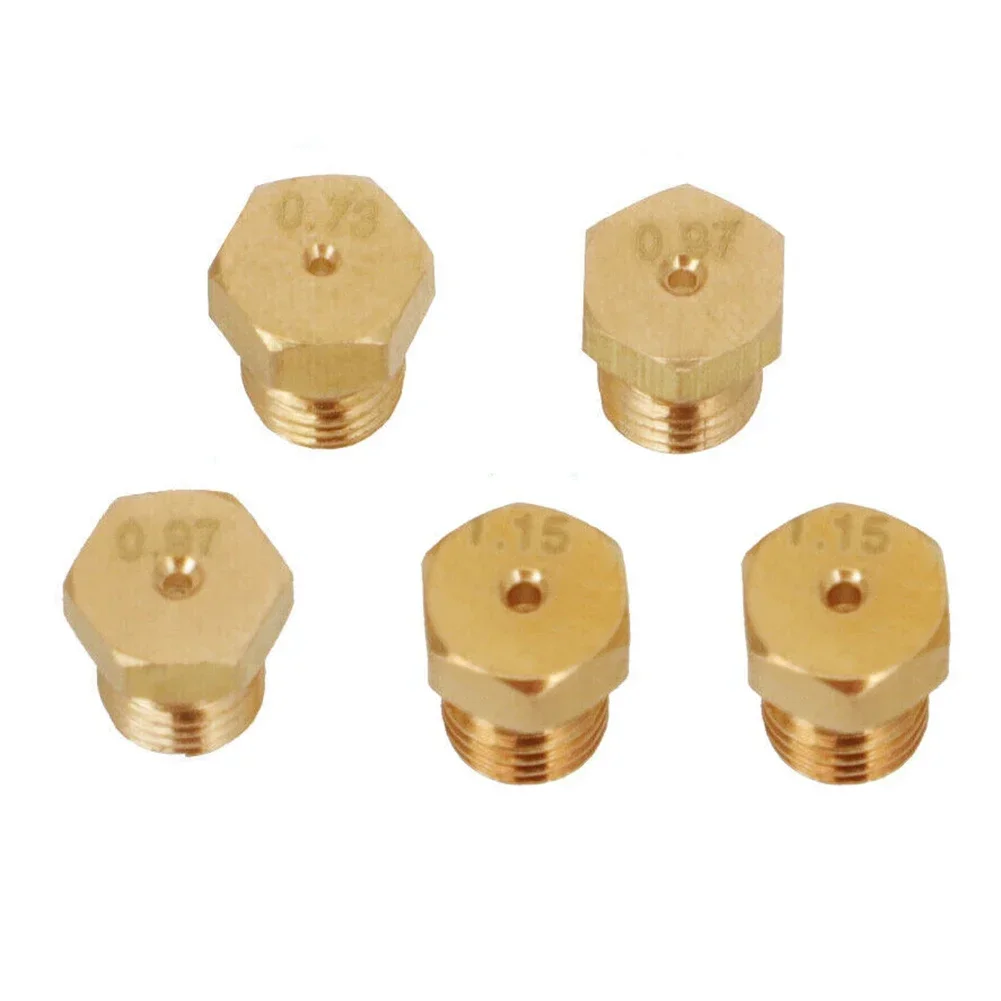 5pcs/set Burner Gas Natural Gas Hob LPG Conversion Kit Jets Nozzles Injectors Features Standard M6 X 0.75 Thread