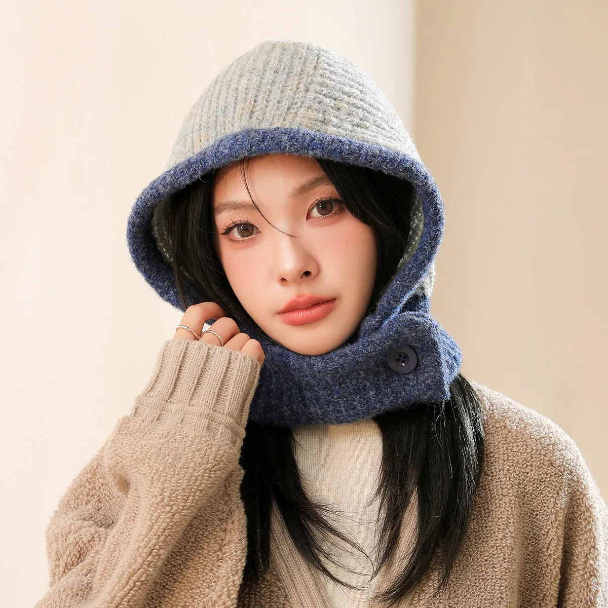 Ski hat Women's Winter-Ready Knit Hat with Ear Flaps Scarf Combination For Cold Weather Protection Cycling Winter Hat Keep Warm