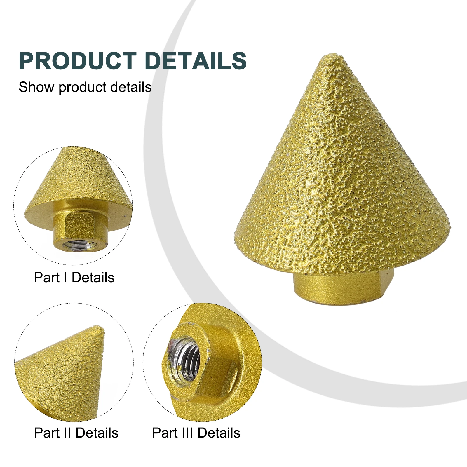 Carve Cone Diamond Emery Diamond Bit Edge Finishing M Polishing Grinding Wheel Stress Relieves High End Finish