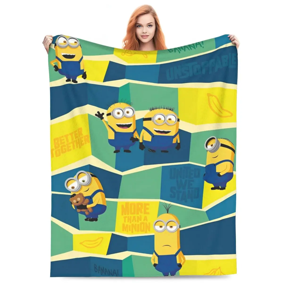 MINISO Minions Are Everywhere Plush Blanket Girls Boys Flannel Throw Blanket For Living Room Super Warm Bedspread Birthday Gift