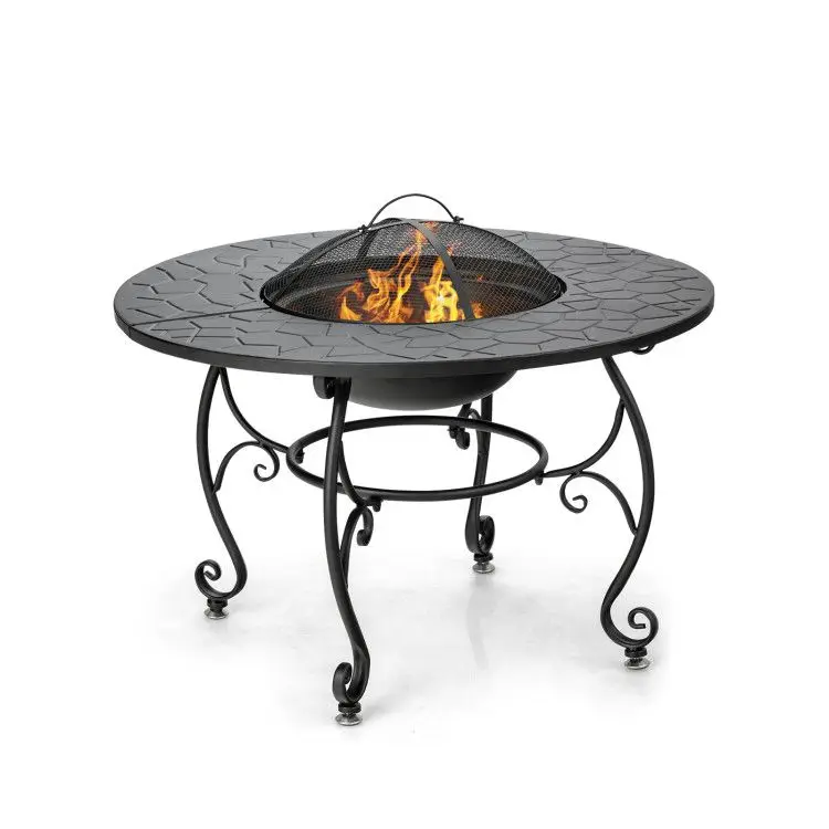 

35.5 Feet Patio Fire Pit Dining Table With Cooking BBQ Grate