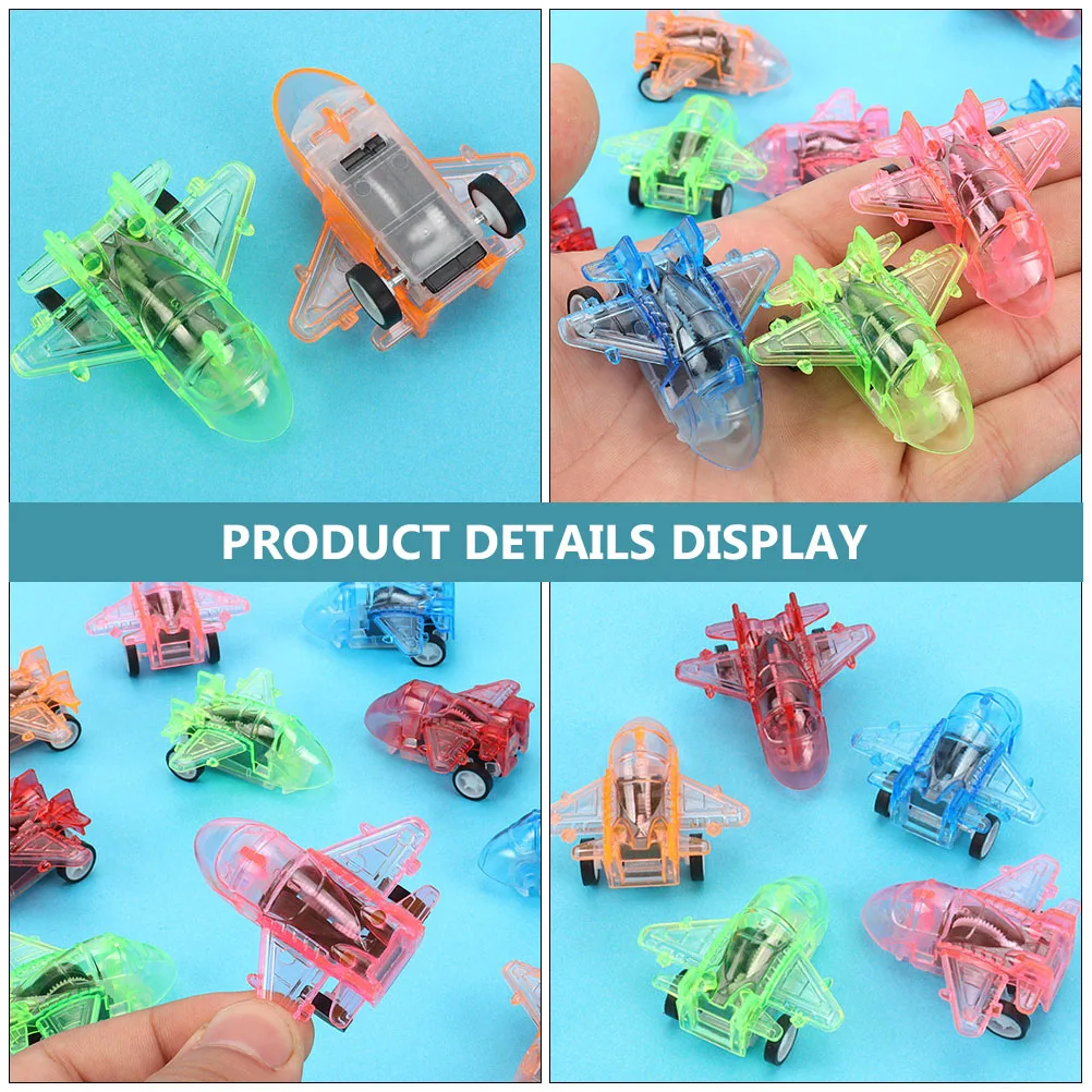 

24 Pcs Pull Back Plane Toys Bright Safe Kids Vehicle No Child Playset Bath Toy Educational Gift