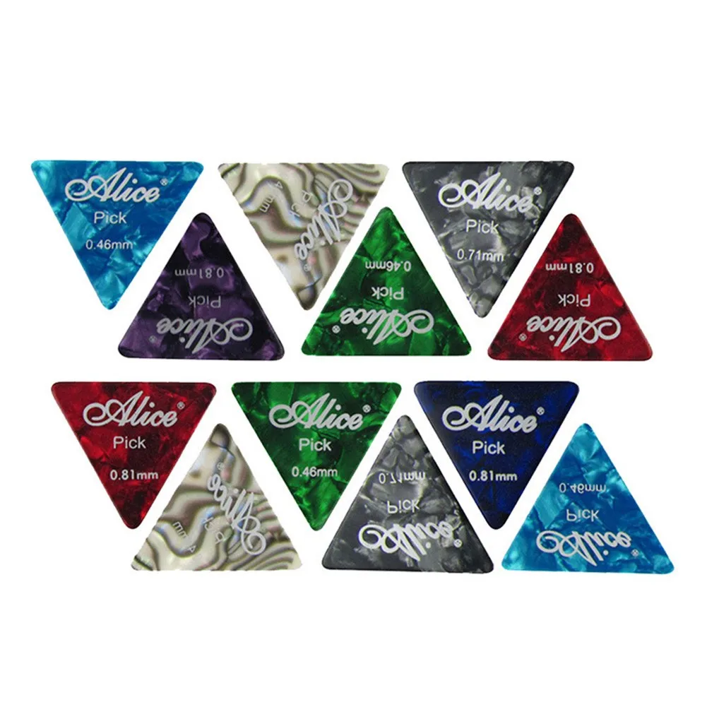 

Новинка 2021 года, тонкая тяжелая акустическая электрогитара, 12 шт., медиаторы Alice Plectrums, большие треугольные медиаторы для гитары, высокое качество