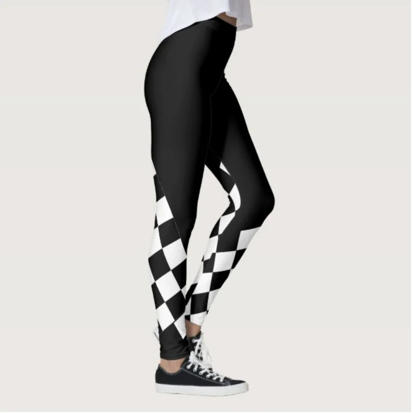 Art geometric print slim-fit stretch slimming all-in-one elastic waist casual leggings for women