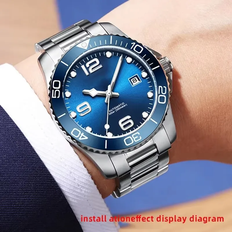 حزام ساعة من الفولاذ المقاوم للصدأ عالي الجودة 21 ملم لساعة لونجين هيدرو كونكويست كونكويست L3.781 782 642 حزام ساعة فضي صلب